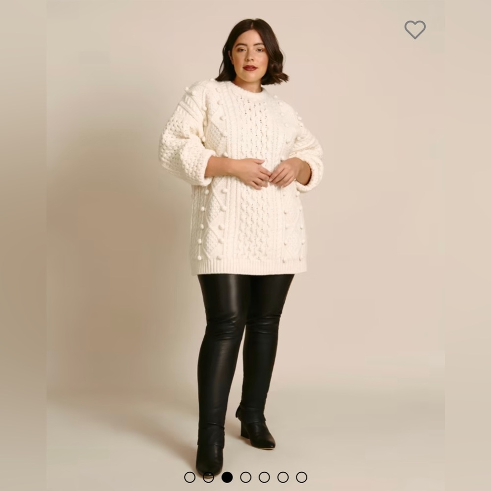 Christopher Kane Aran Knit Sweater Pom Pom